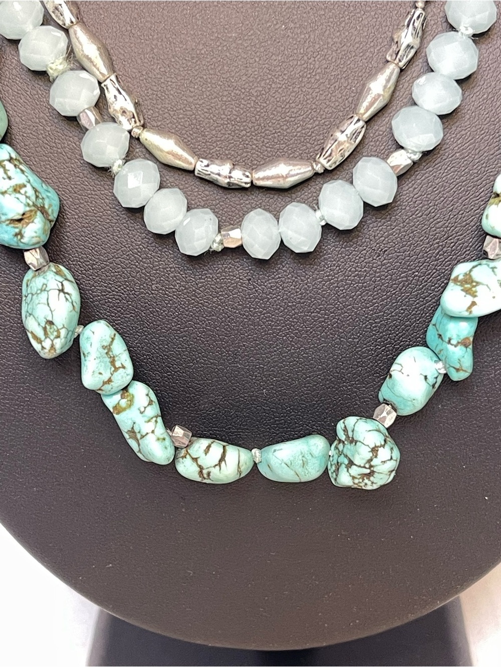 Lucky Brand Turquoise Bead Layered Necklace with Silver Dragonfly Pendant - Picture 5 of 8